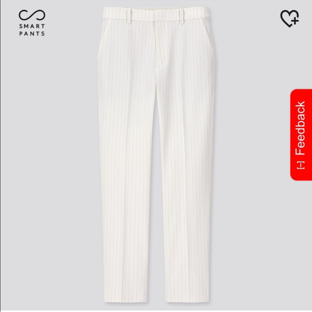 UNIQLO White and Black Pinstripe Trouser Pants